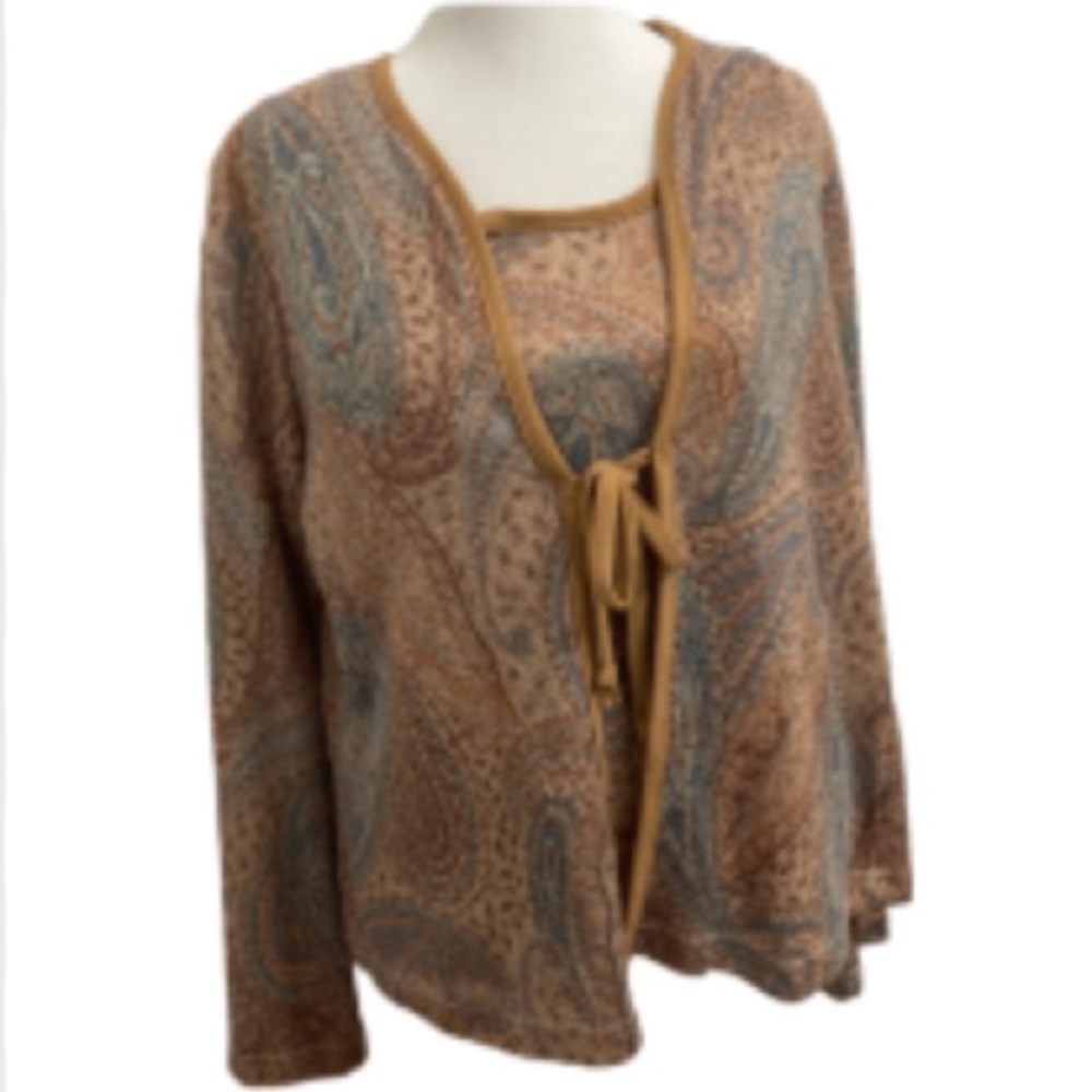 NWT Laura G VTG Sweater Cardigan with Matching Cami Size L & XL